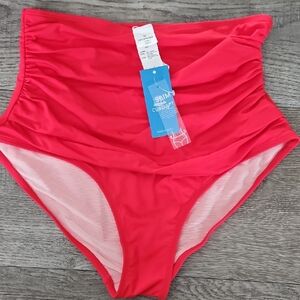 Cupshe High-Waist Bikini Bottoms — Bright Red